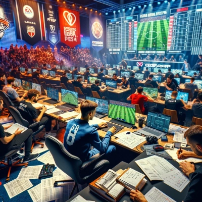 Varios jugadores se concentran intensamente en sus pantallas de juego