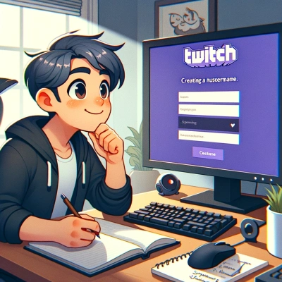 un joven que crea con entusiasmo su cuenta de Twitch