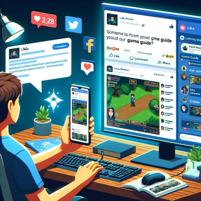 alguien que promociona su guía de juego en las redes sociales