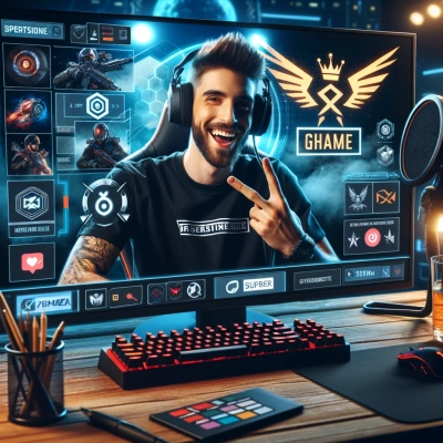 La escena muestra a un streamer profesional interactuando con su público durante una emisión en directo.