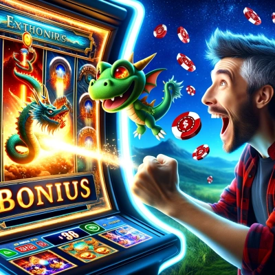 La pantalla muestra un juego visualmente impresionante con elementos como dragones y naves espaciales.